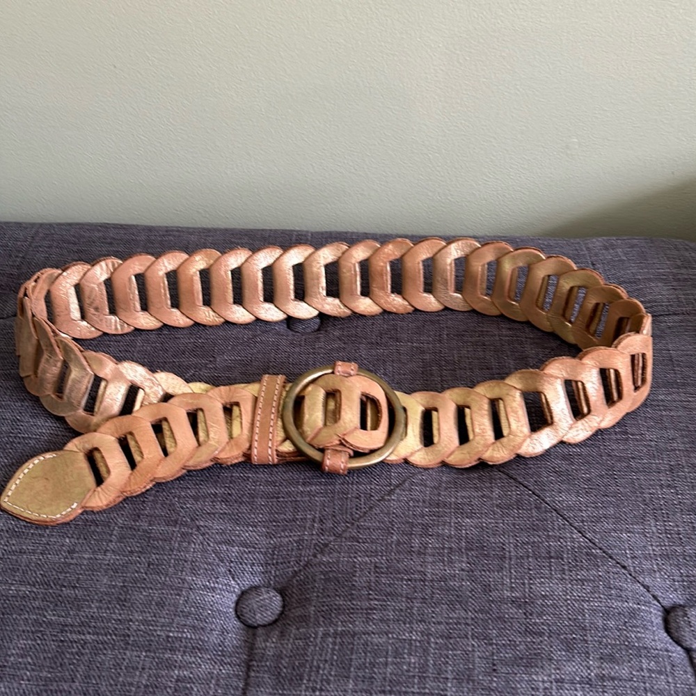 Mixit leather belt golden color size M